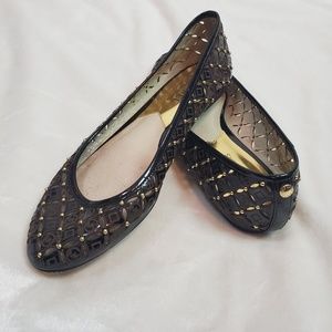 Michael Michael Kors Black & Gold Bead Jelly ballet Flats